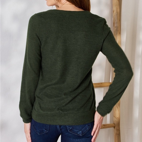 NEW Hailey & Co PLUS + REG Size Retro 1970s Color Block V-Neck Knit Top Blouse - Picture 10 of 11